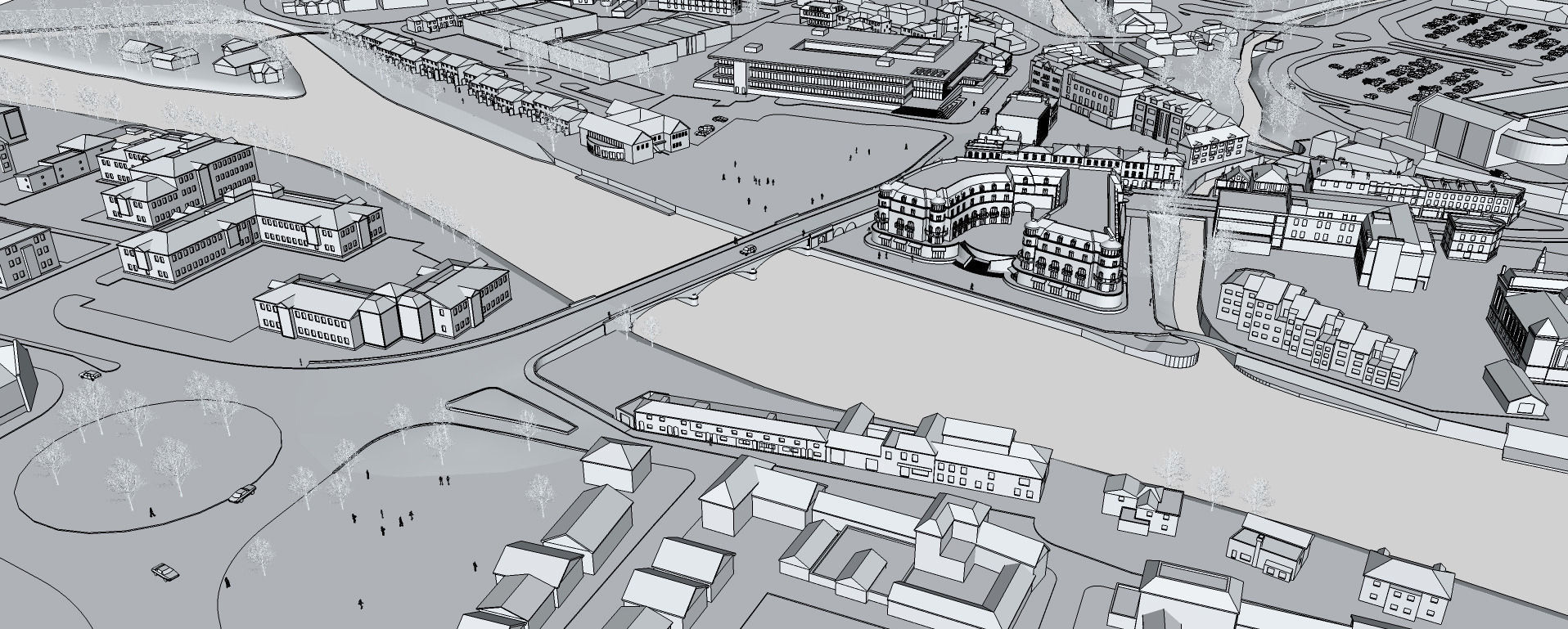 Staines upon Thames Surrey UK Low-poly 3D model_4