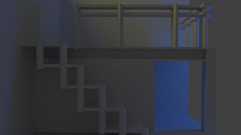 ministore room with stairs in it 3D model_3