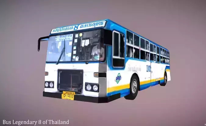 Bus Legendary 8 of Thailand Low-poly 3D model
