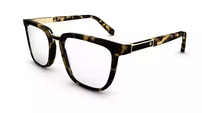 Clubmaster inspired will i am glasses W05V Low-poly 3D model