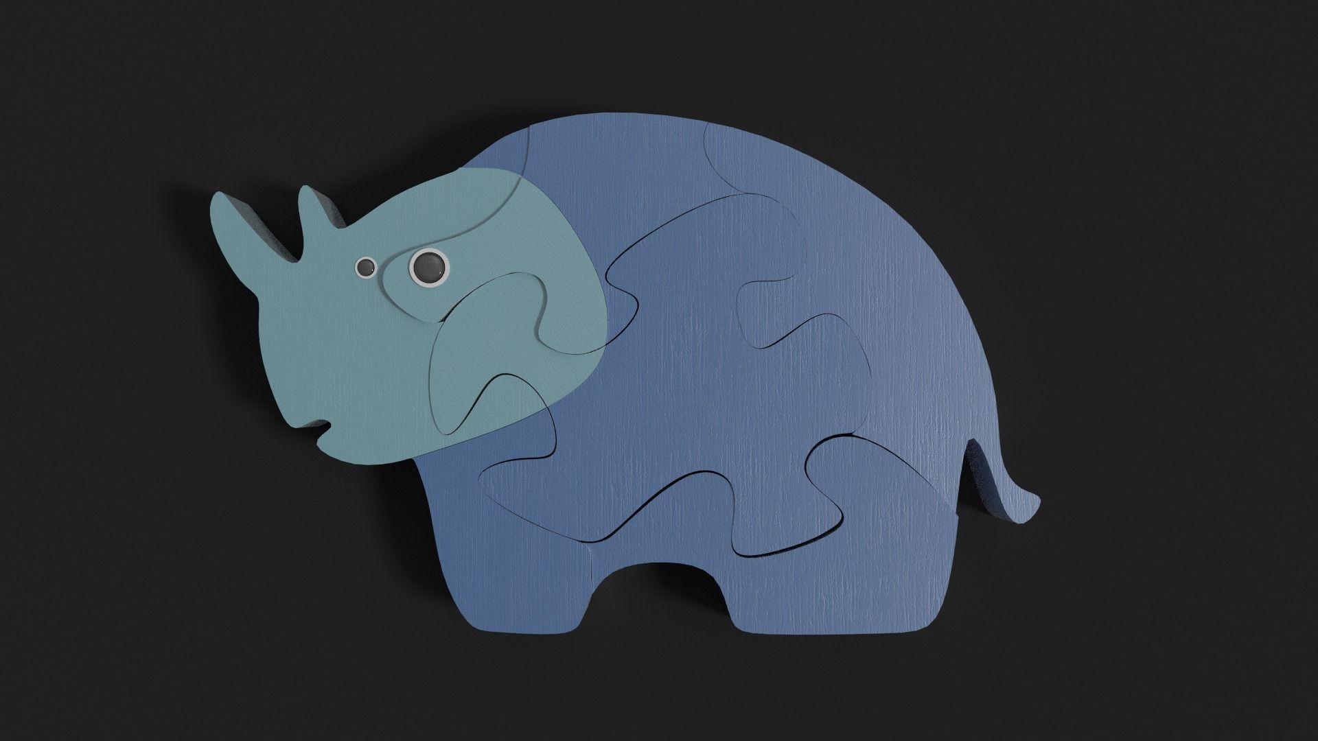 Hippo puzzle Free 3D model_0