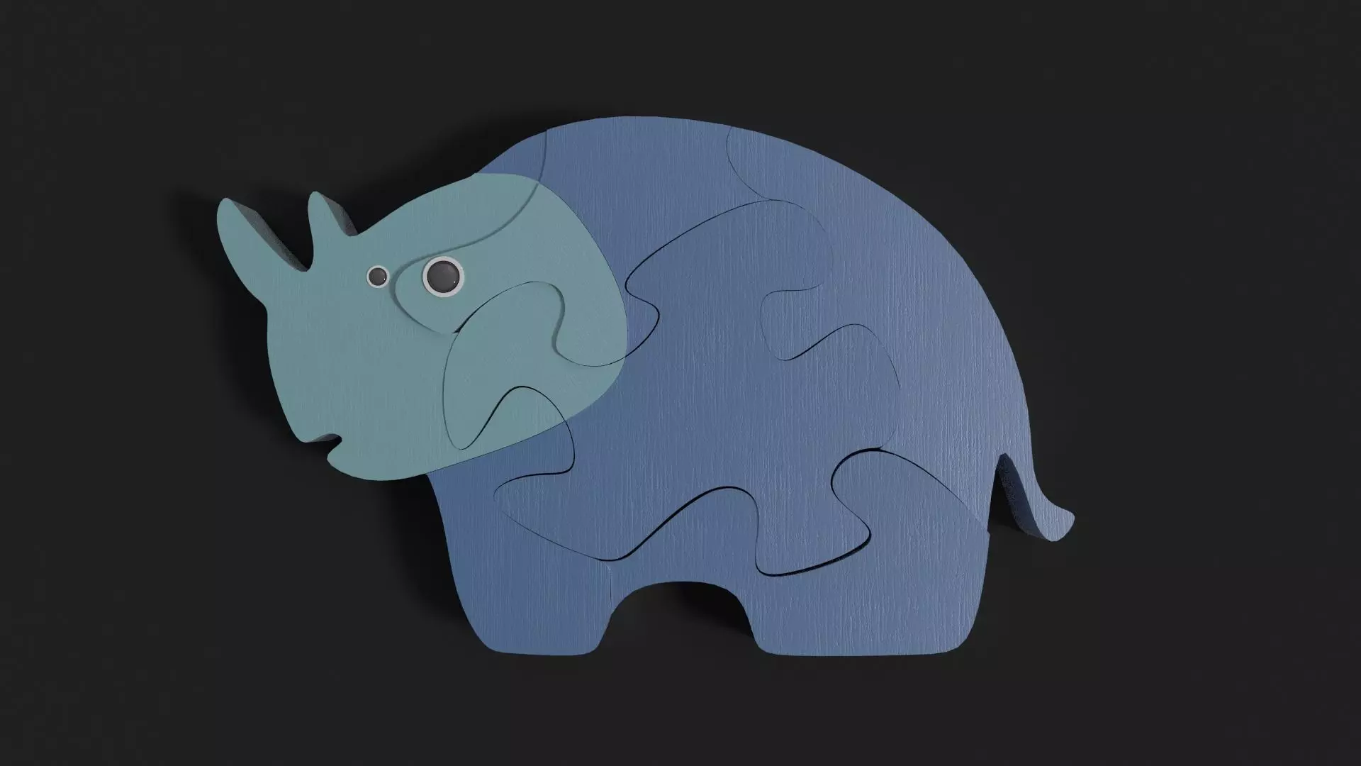 Hippo puzzle Free 3D model