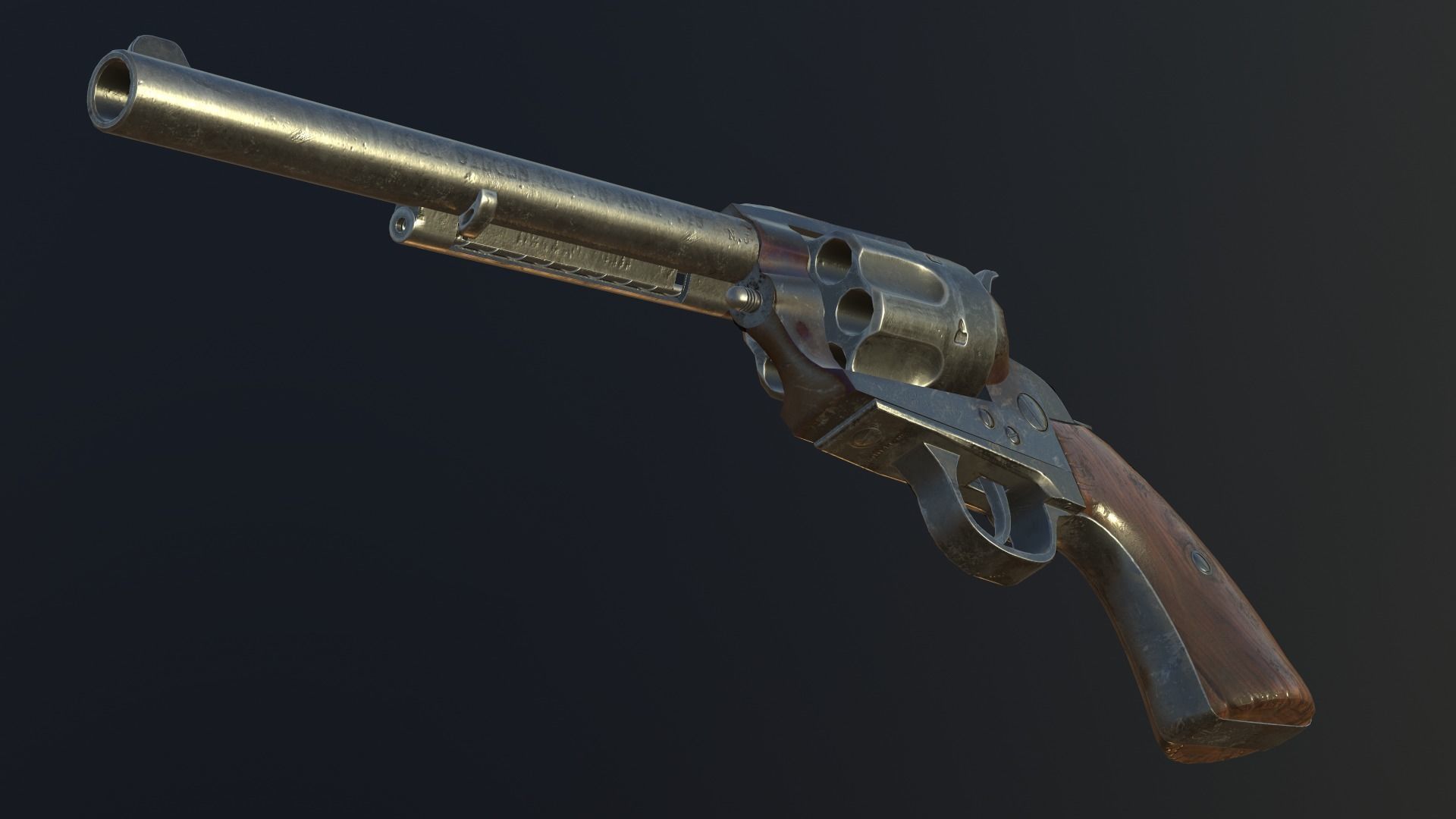 Colt Single Action Army Peacemaker Low-poly 3D model_11