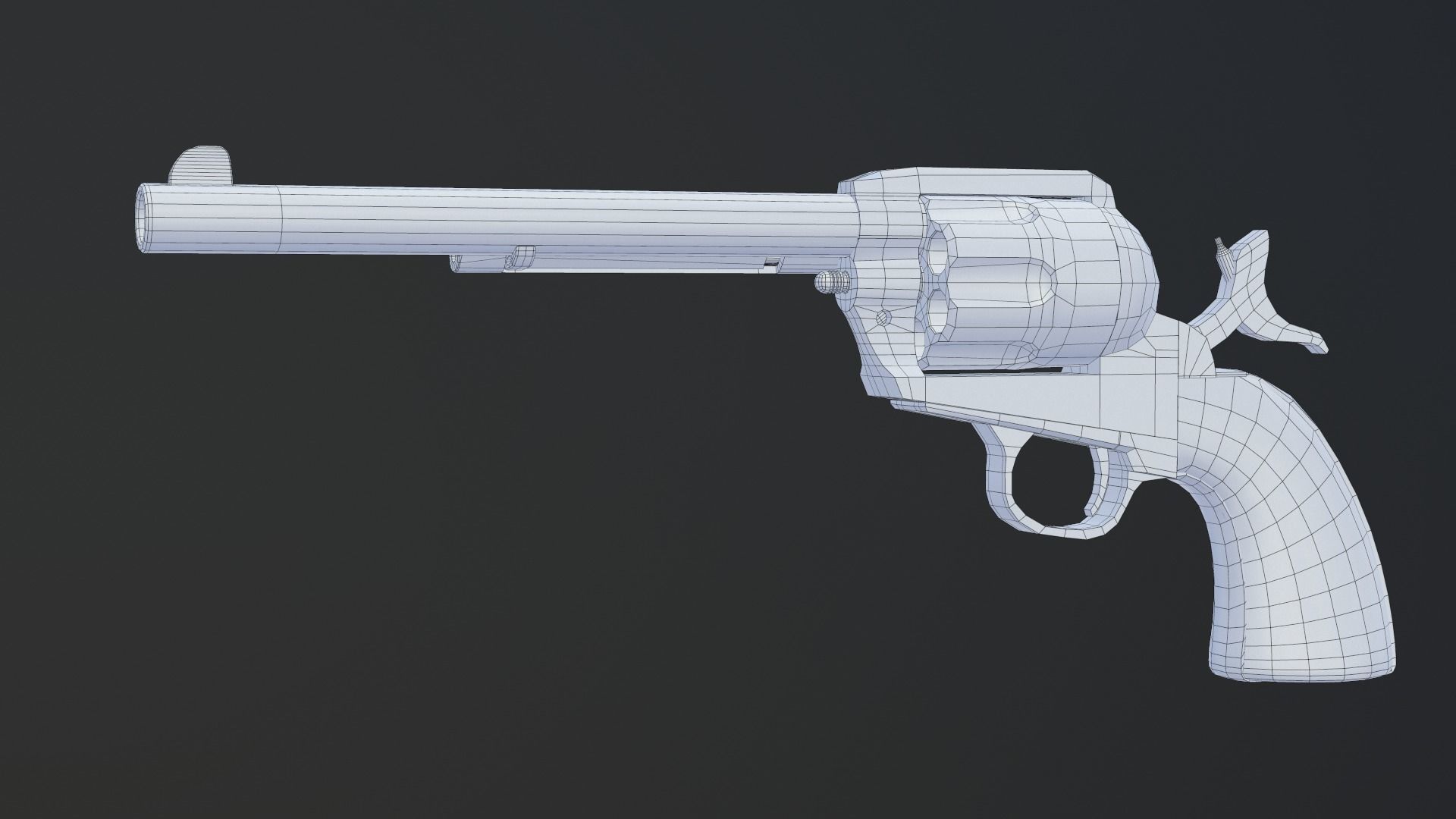 Colt Single Action Army Peacemaker Low-poly 3D model_8