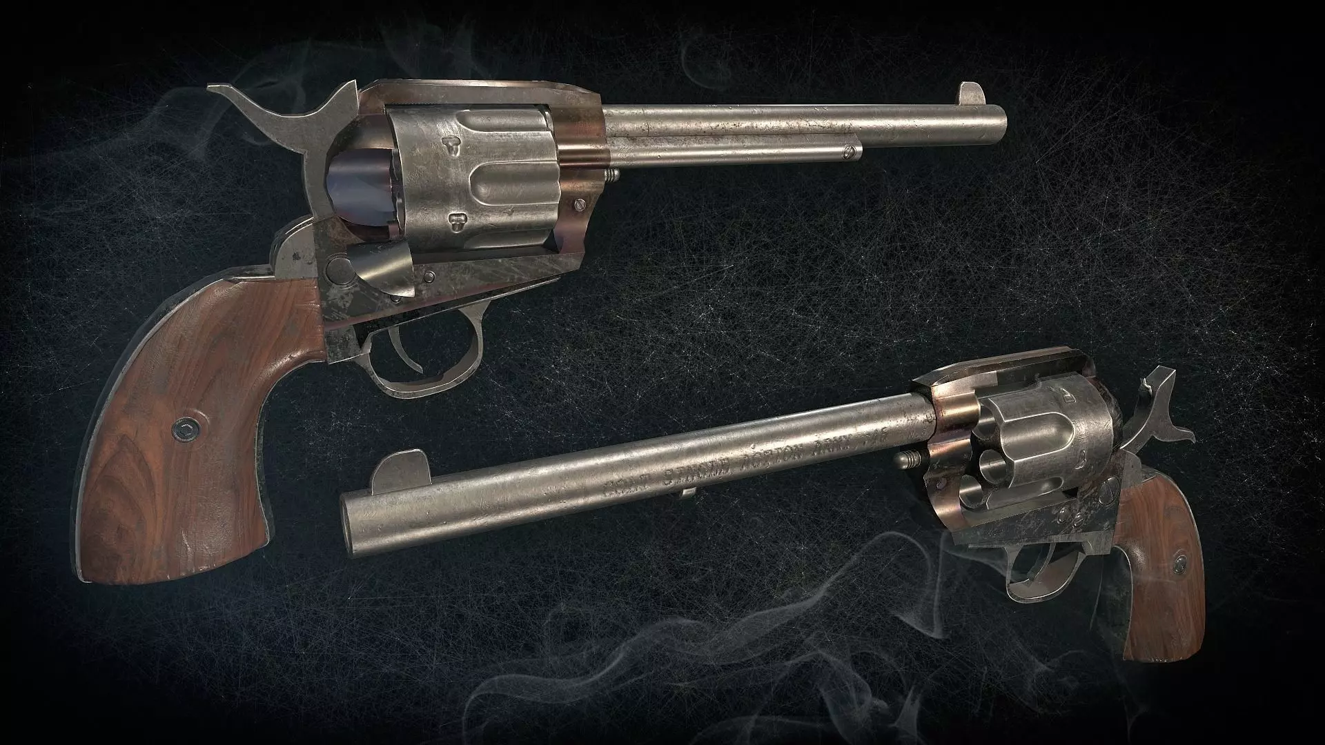 Colt Single Action Army Peacemaker Low-poly 3D model_0