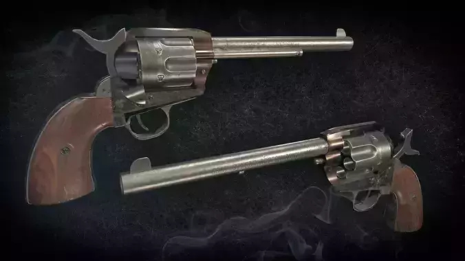 Colt Single Action Army Peacemaker Low-poly 3D model