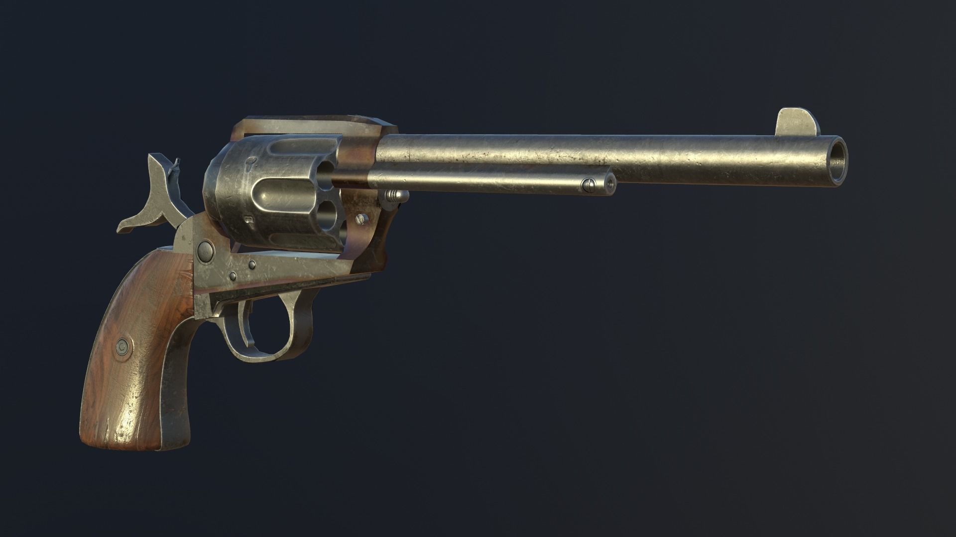 Colt Single Action Army Peacemaker Low-poly 3D model_5