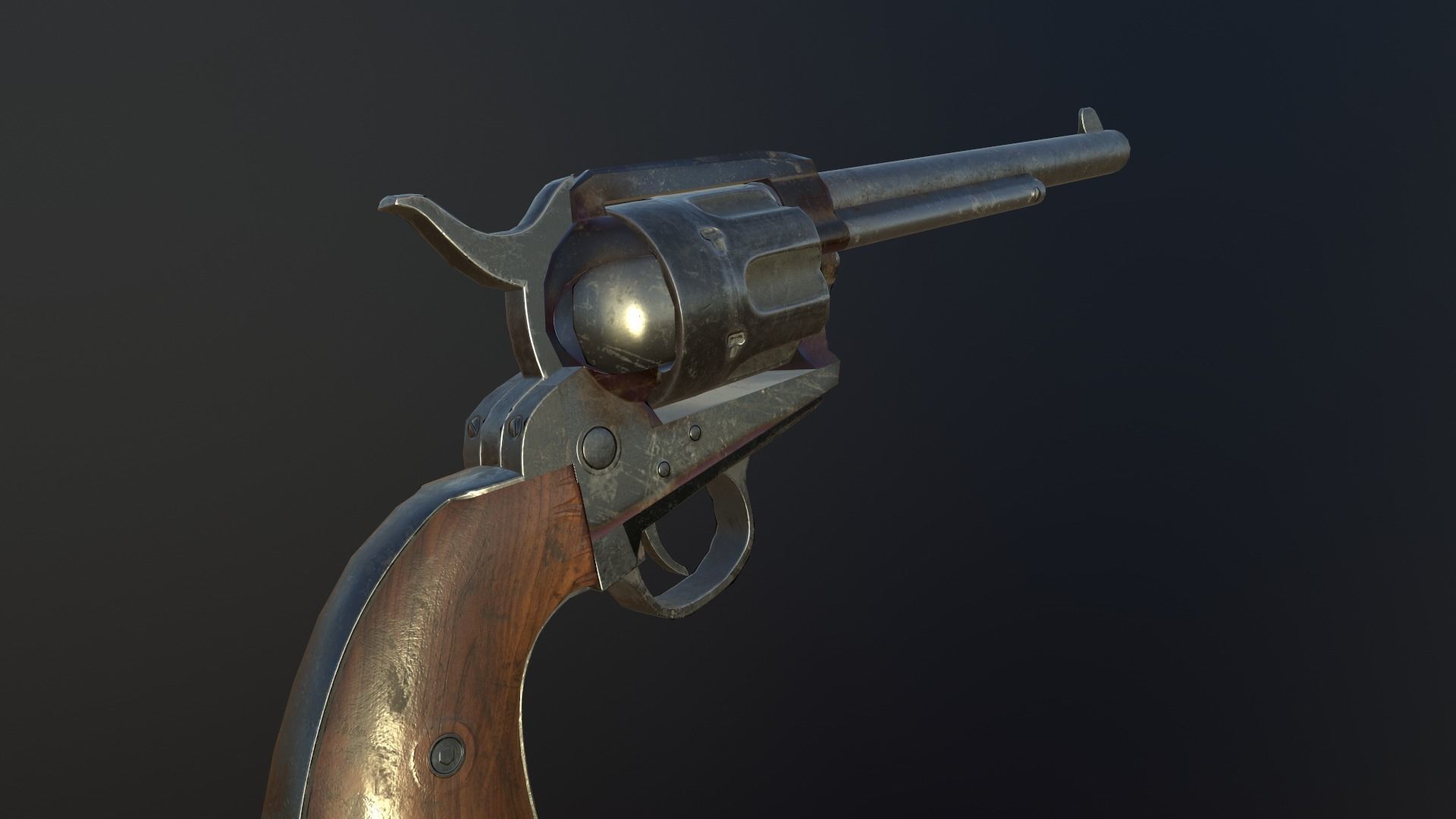 Colt Single Action Army Peacemaker Low-poly 3D model_3