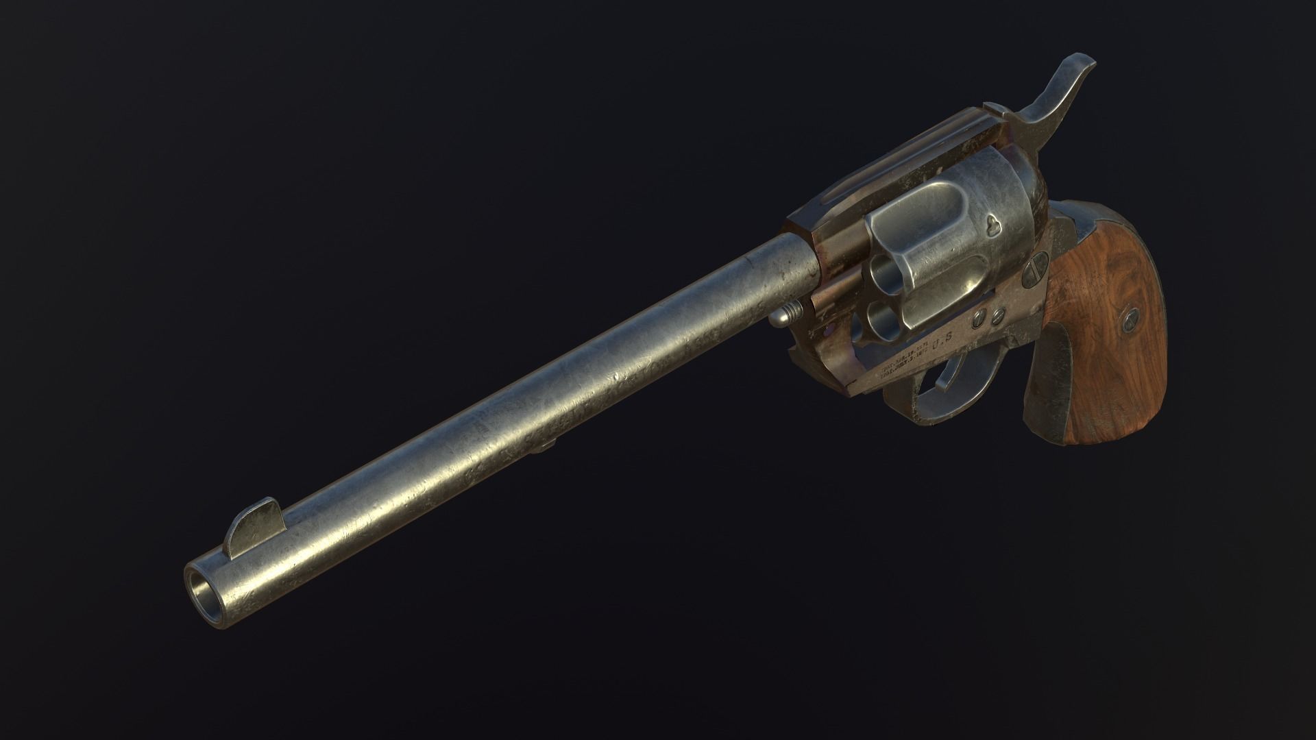 Colt Single Action Army Peacemaker Low-poly 3D model_15