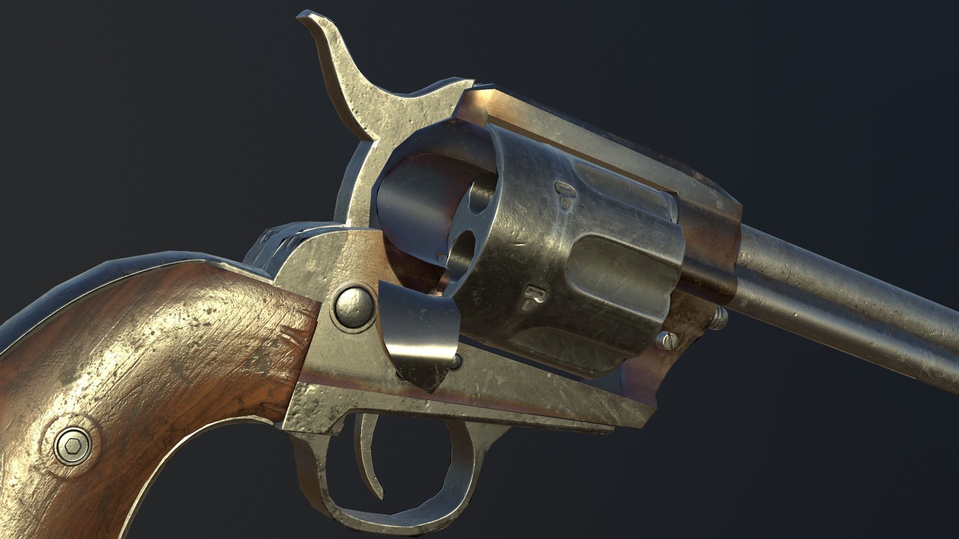 Colt Single Action Army Peacemaker Low-poly 3D model_18