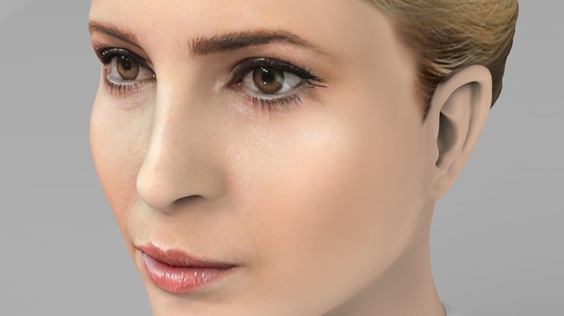 Ivanka Trump bust ready for full color 3D printing 3D print model_19