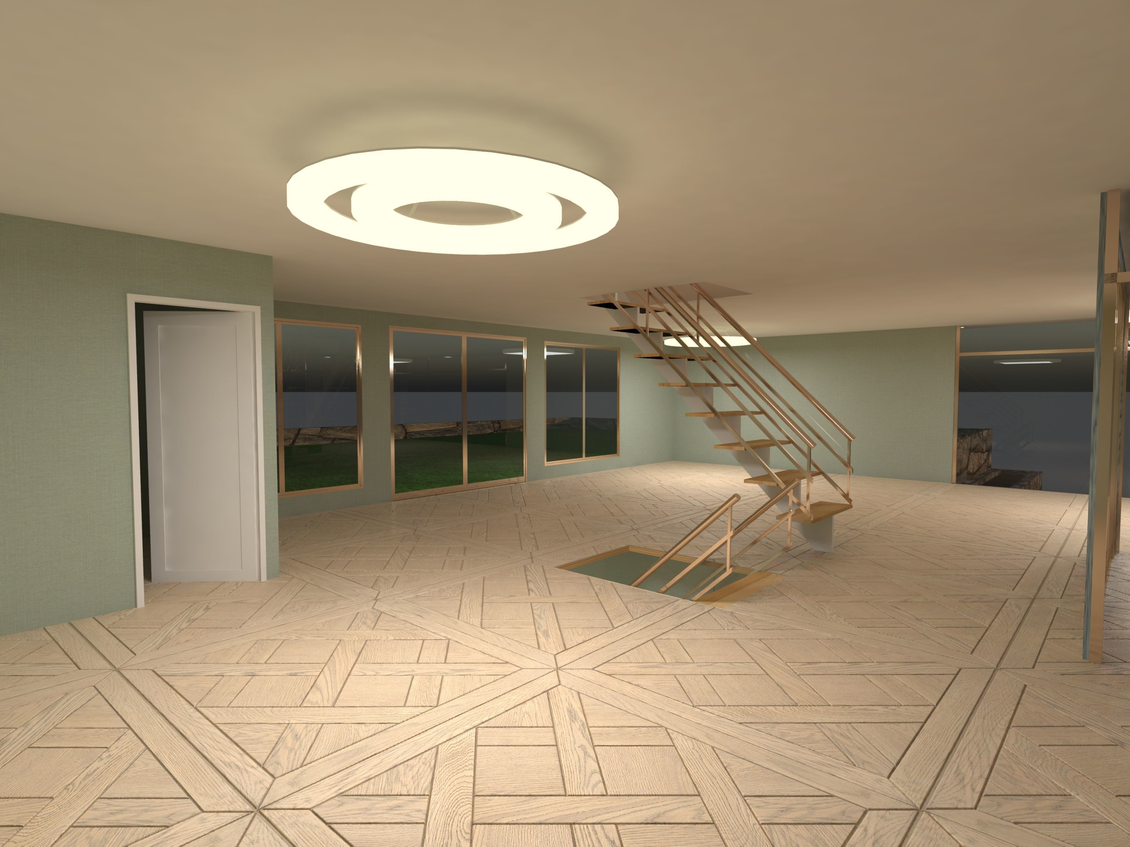 Luxury open plan house 3D model_10