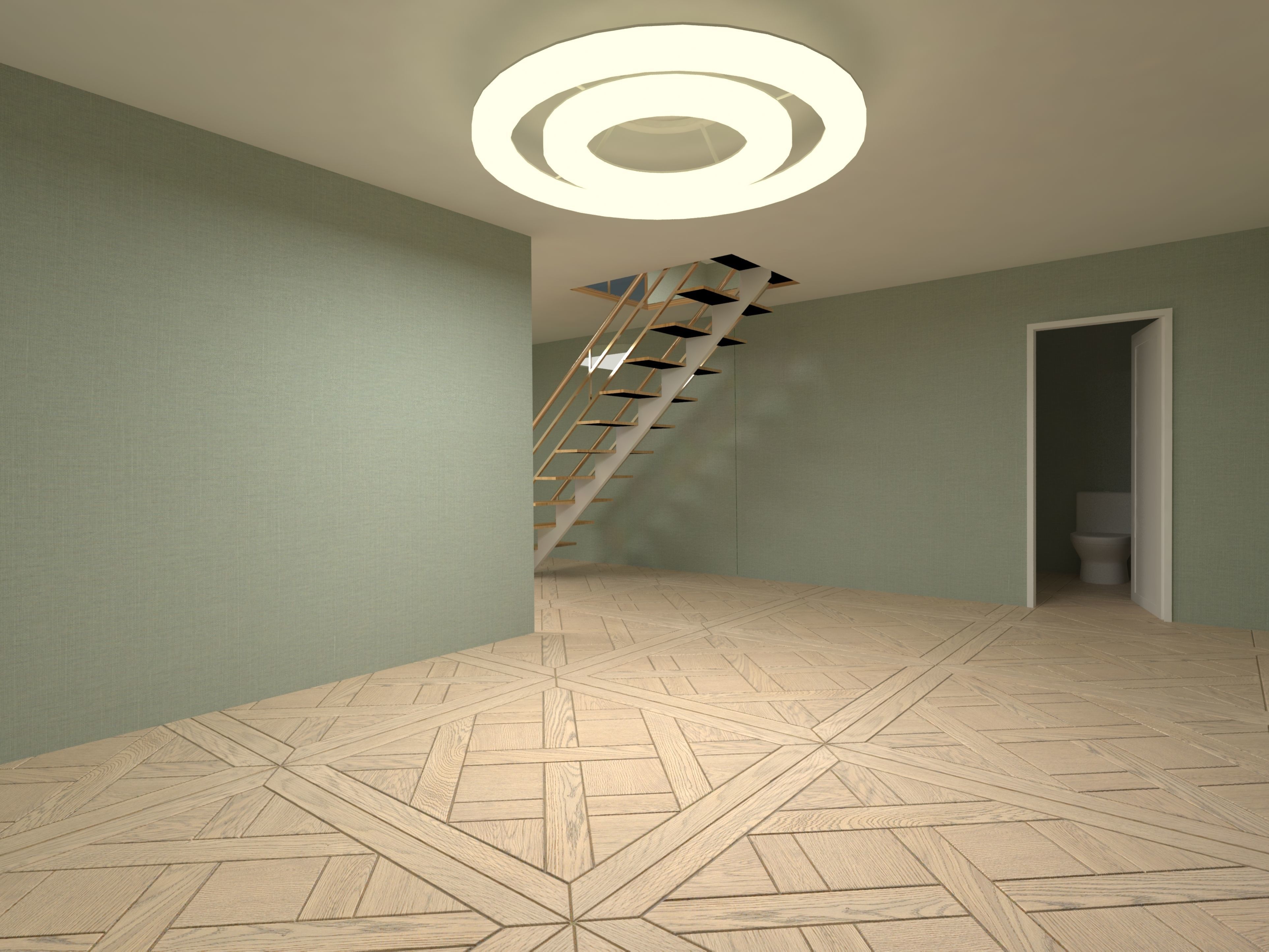 Luxury open plan house 3D model_11