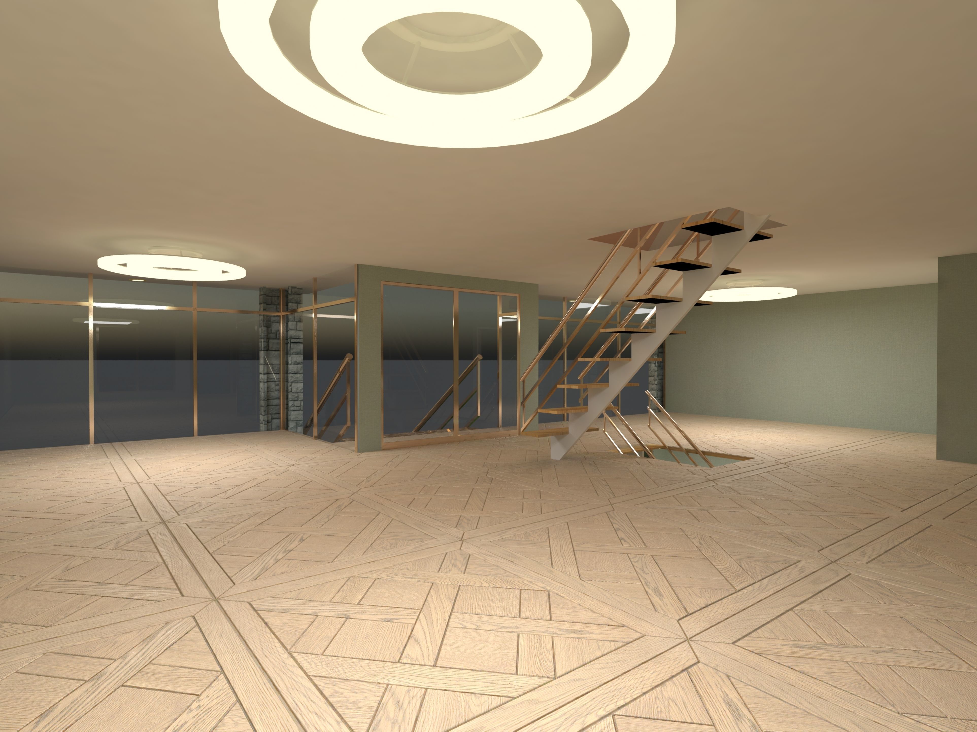 Luxury open plan house 3D model_9