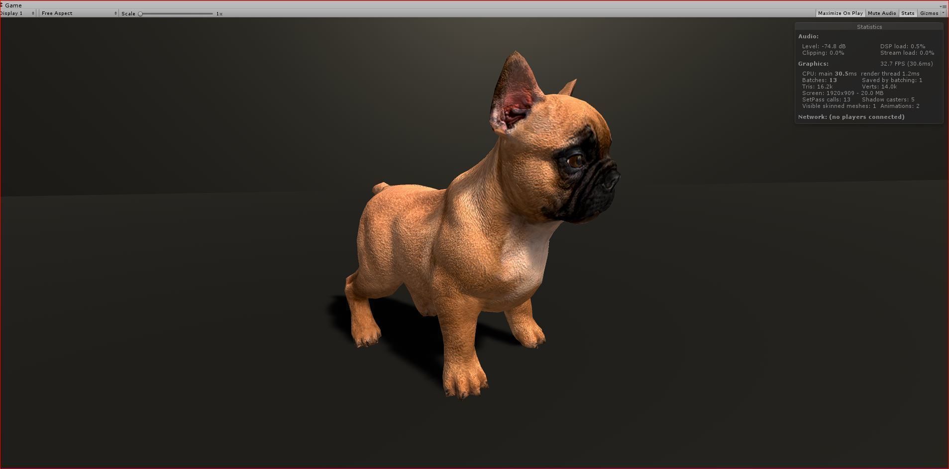 Pug Dog  Low-poly 3D model_2
