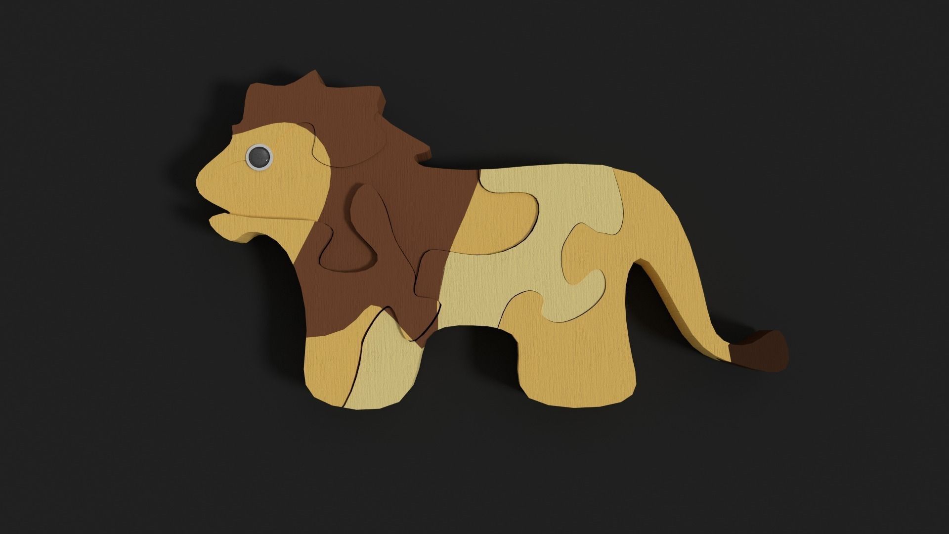 Lion puzzle Free 3D model_0