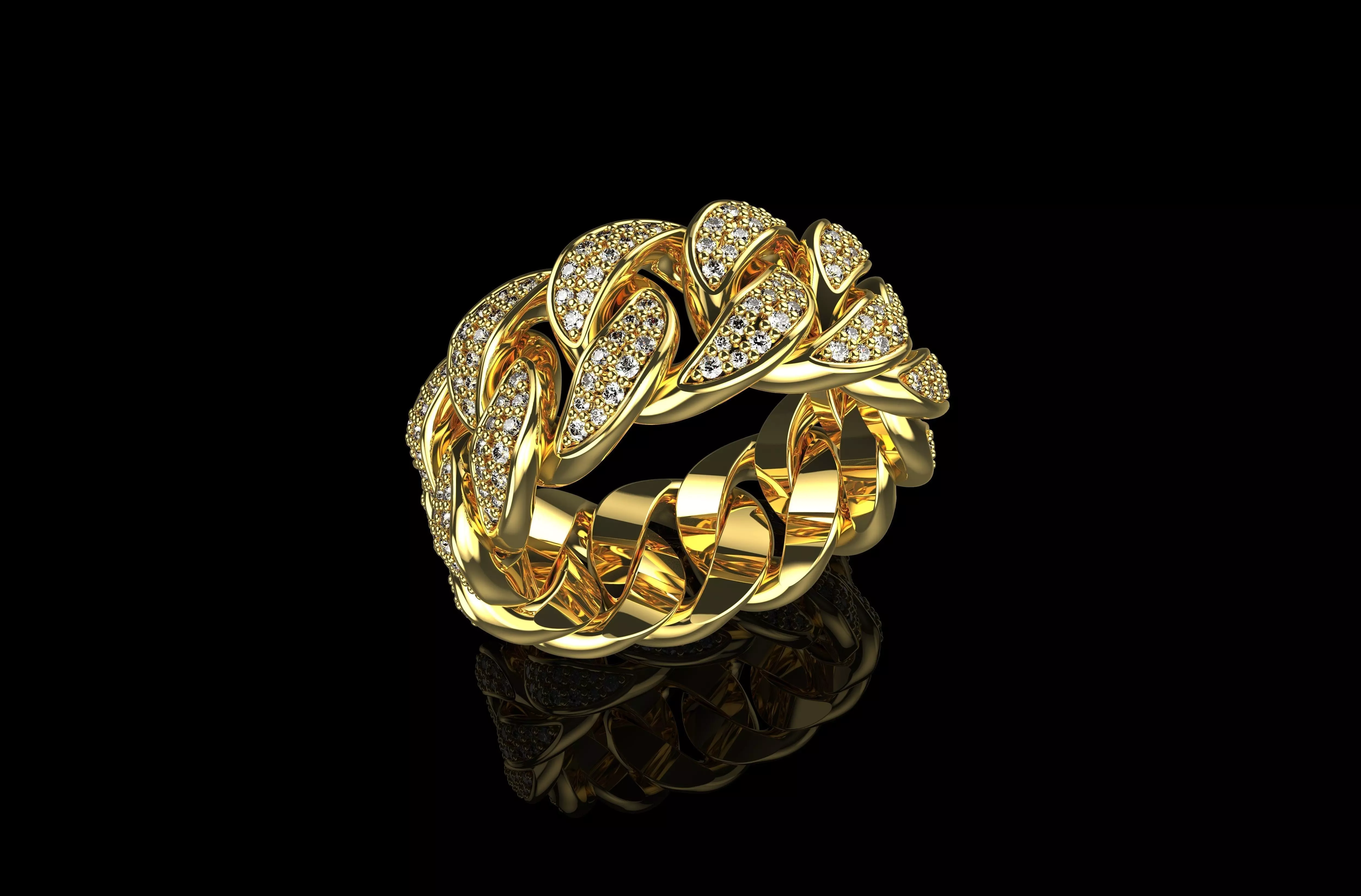 Diamond Cuban Ring 2 3D print model