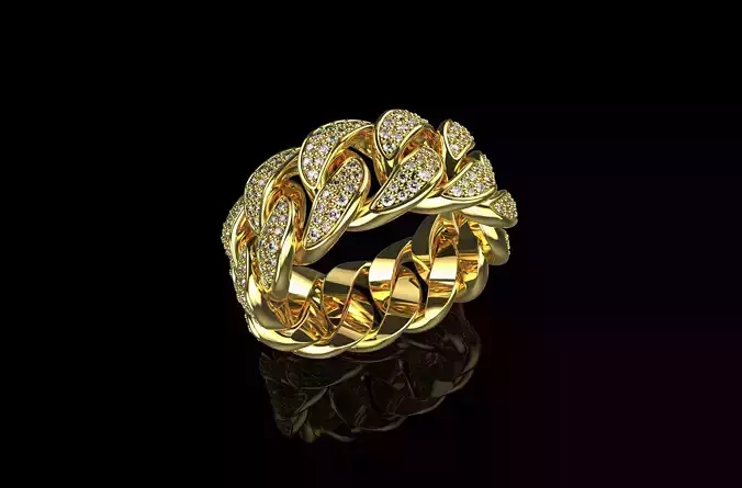 Diamond Cuban Ring 2