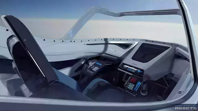 Sci Fi Futuristic Fighter Cockpit Low-poly 3D model