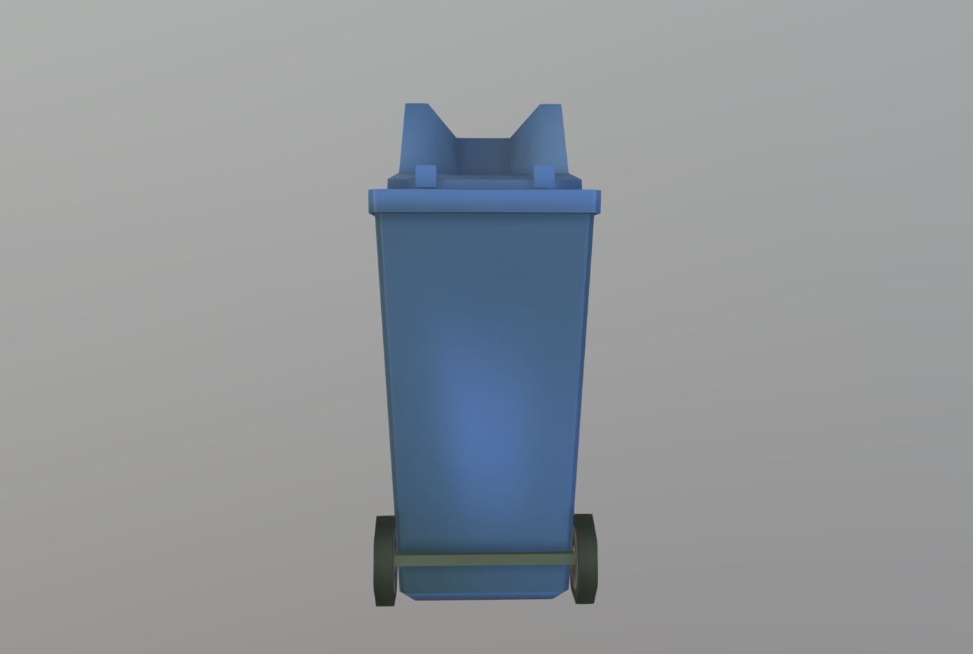 Trash Can Low-poly 3D model_3