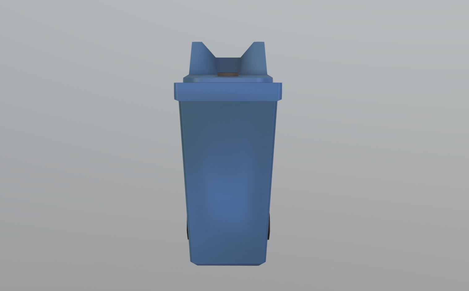 Trash Can Low-poly 3D model_1