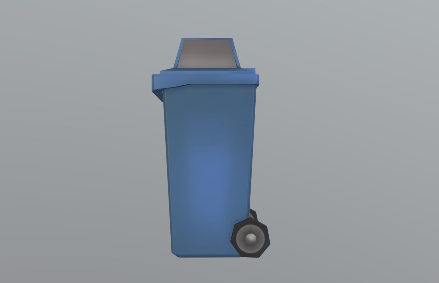 Trash Can Low-poly 3D model_2