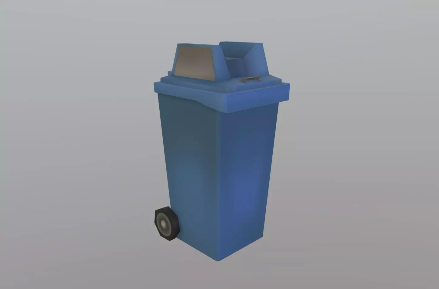 Trash Can Low-poly 3D model_0