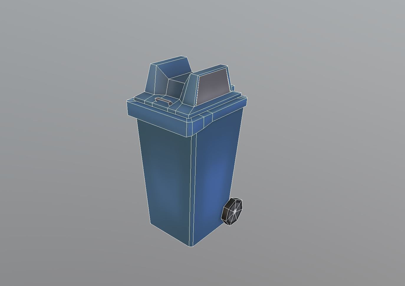 Trash Can Low-poly 3D model_6