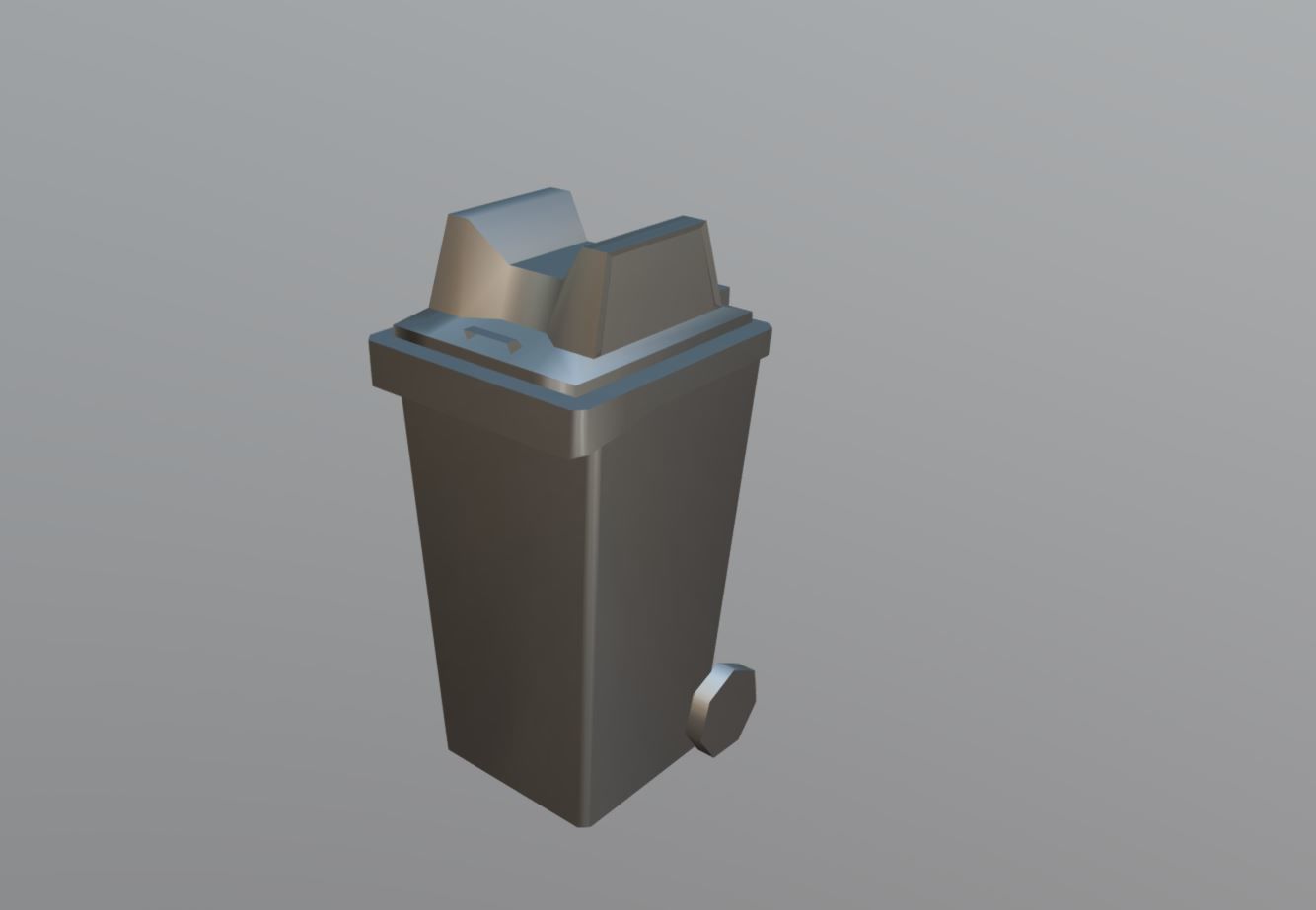 Trash Can Low-poly 3D model_7