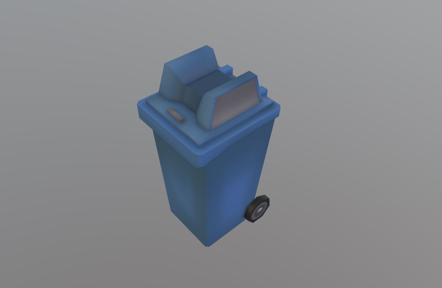 Trash Can Low-poly 3D model_5