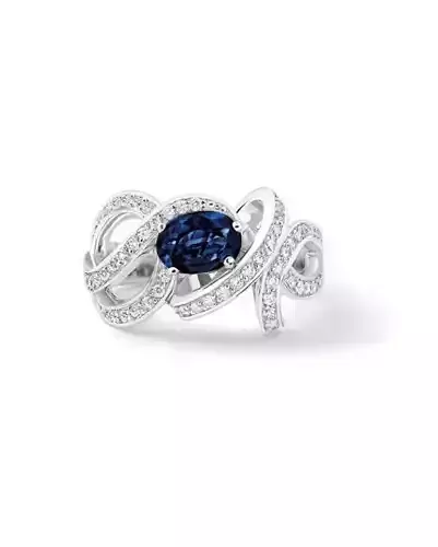 chaos ring sapphire and white gold