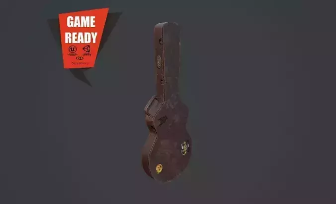 GUITAR CASE - HIGH QUALITY - LOW POLY Low-poly 3D model