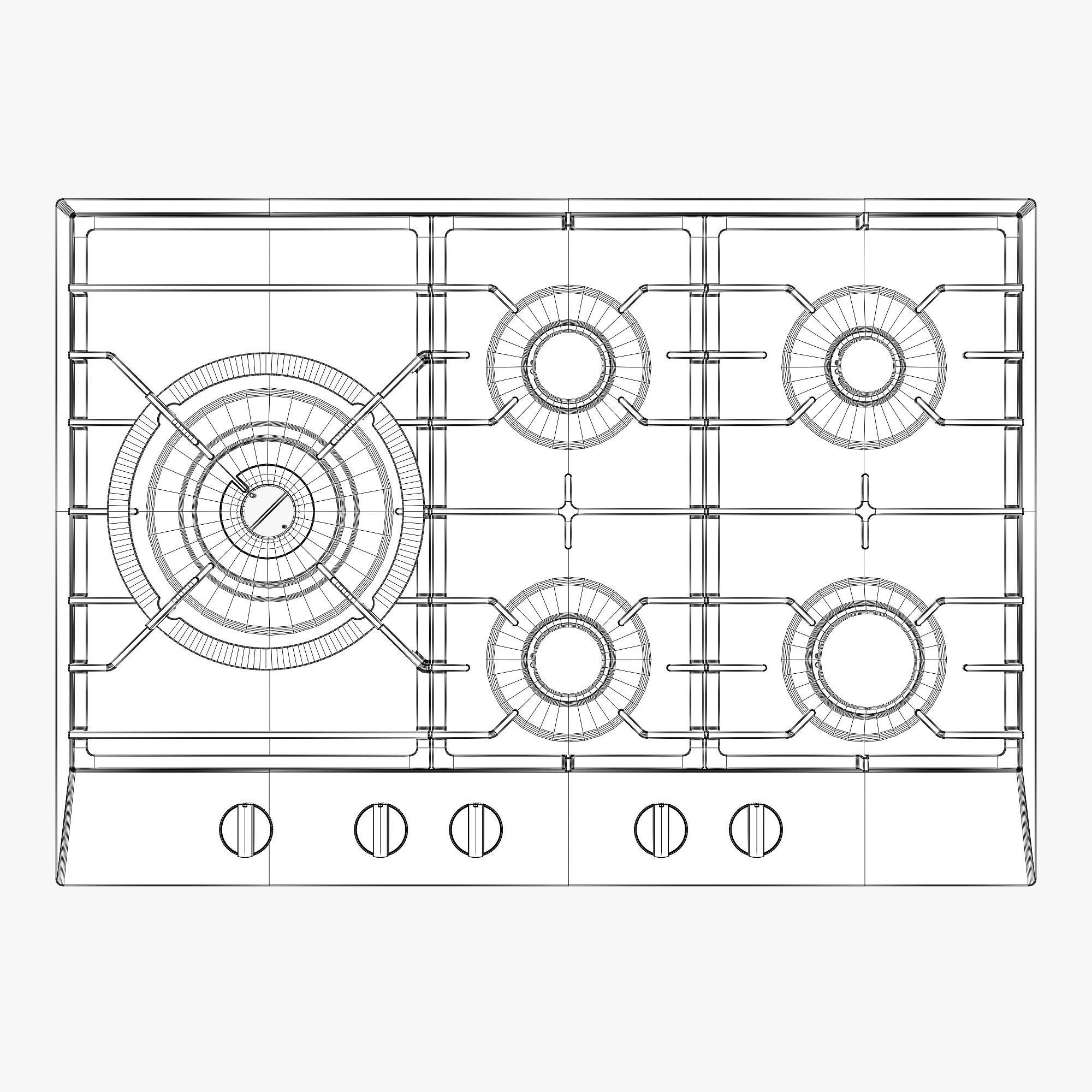 Asko HG1776AB gas cooktop 3D model_3
