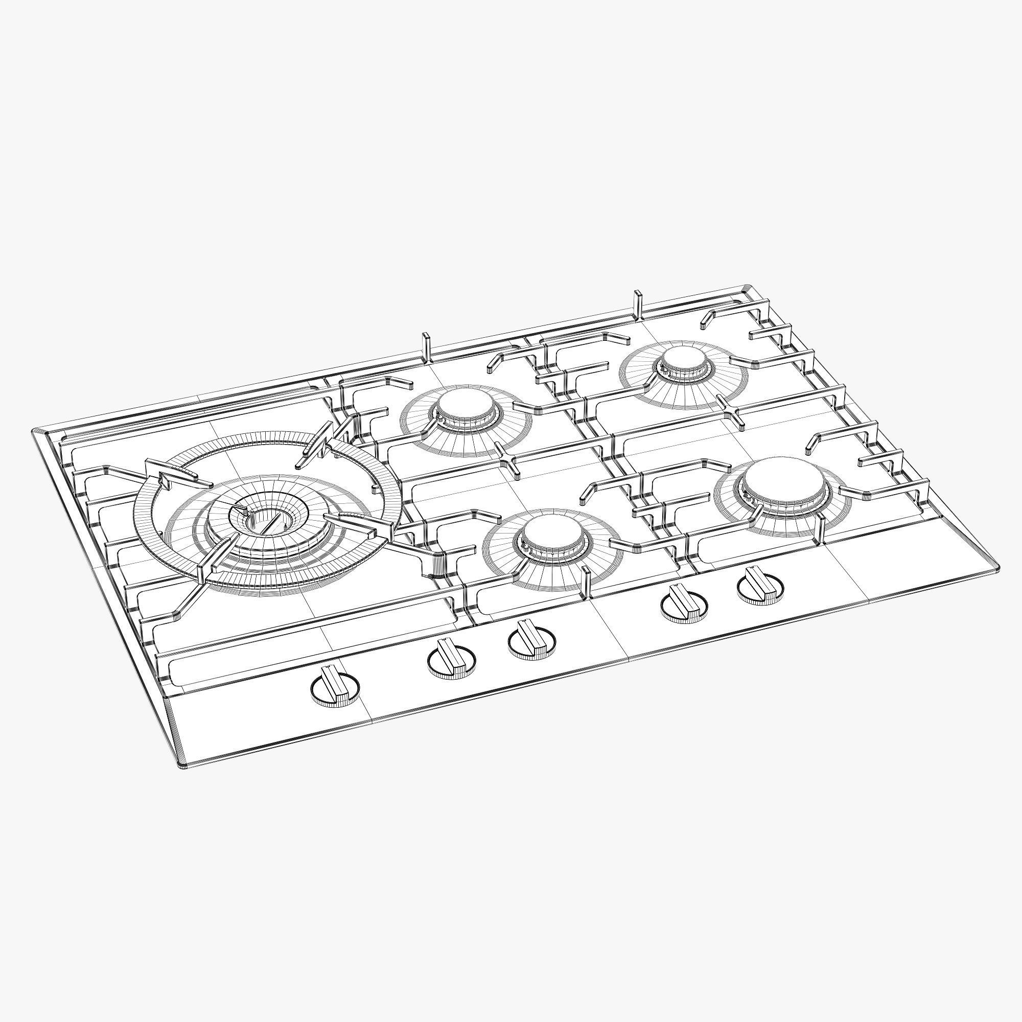 Asko HG1776AB gas cooktop 3D model_5