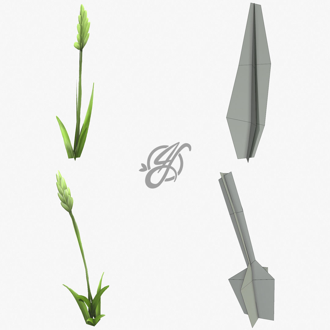 Stylized cartoon plant pack lowpoly3d model Low-poly 3D model_4