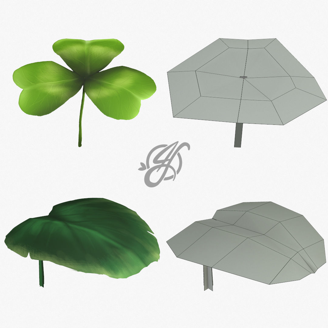 Stylized cartoon plant pack lowpoly3d model Low-poly 3D model_6