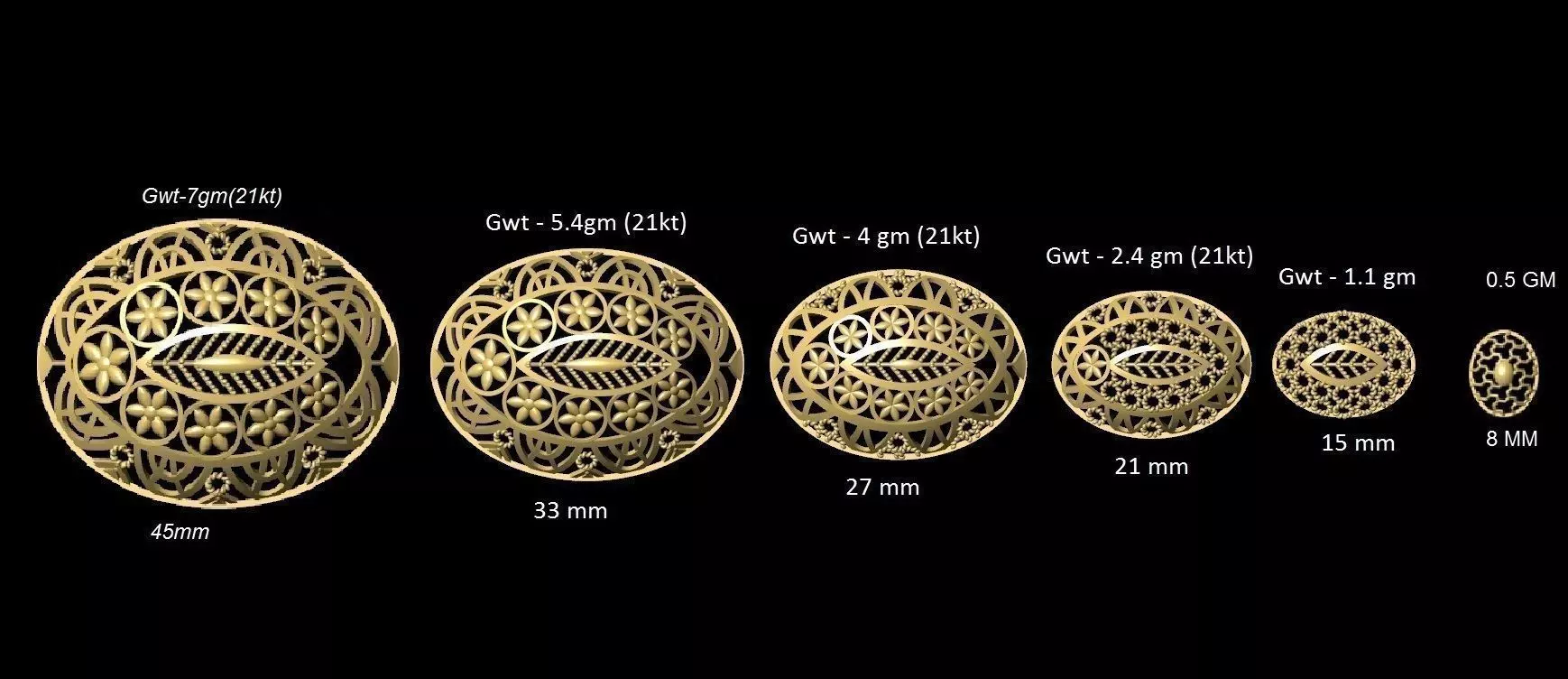 vrpnd2356 size of gold medallion 3D print model_0