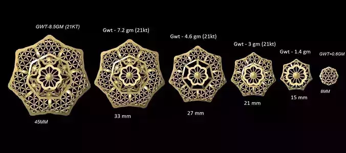 VRPND2333 islamic ornaments in gold and silver