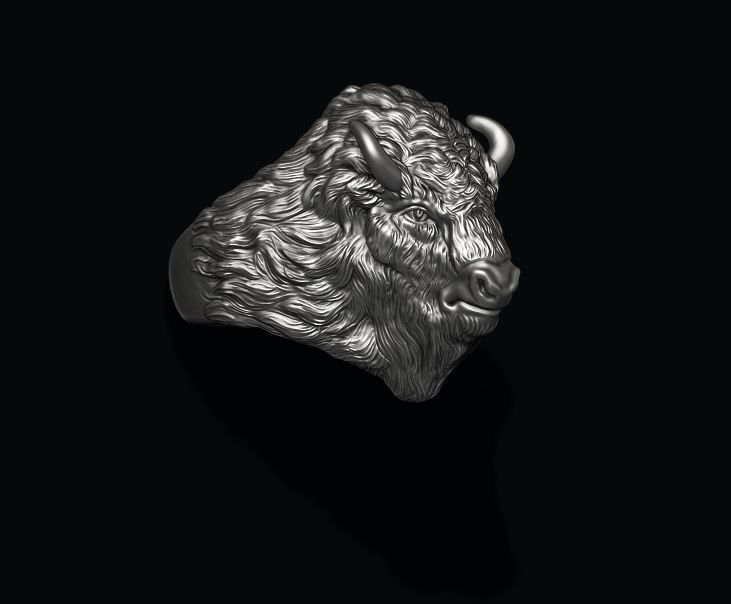 Buffalo ring 3D print model_8