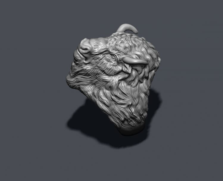 Buffalo ring 3D print model_4