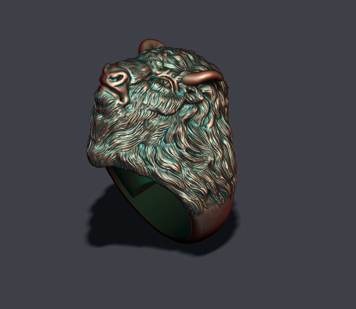 Buffalo ring 3D print model_5