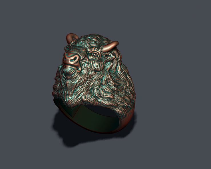 Buffalo ring 3D print model_6