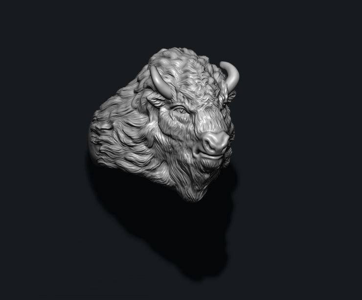 Buffalo ring 3D print model_2