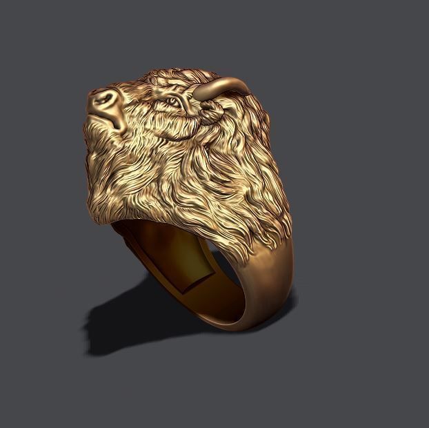 Buffalo ring 3D print model_3