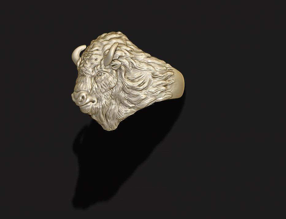 Buffalo ring 3D print model_7