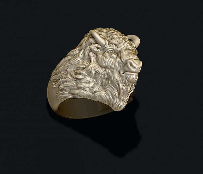 Buffalo ring 3D print model_1