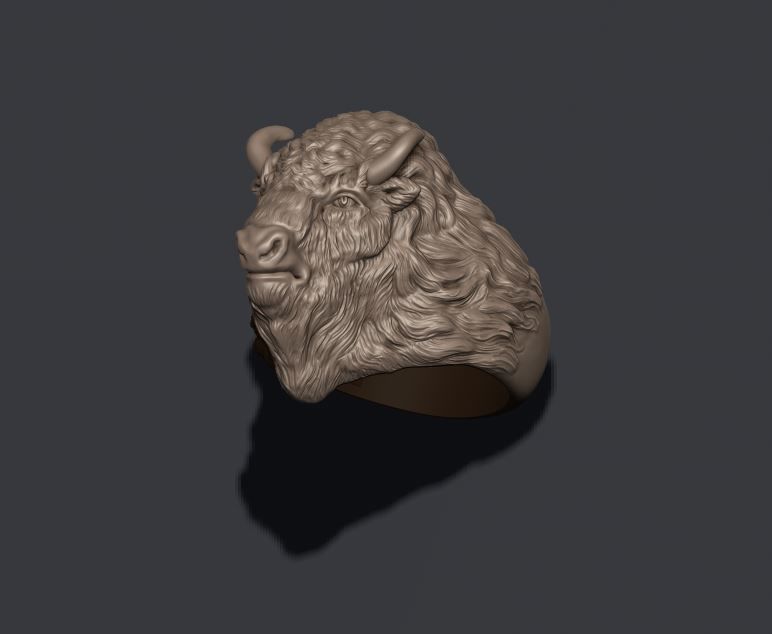 Buffalo ring 3D print model_9