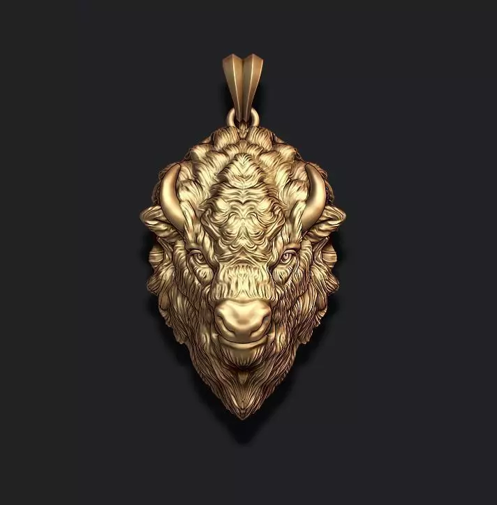Buffalo pendant 3D print model_0