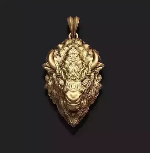 Buffalo pendant 3D print model