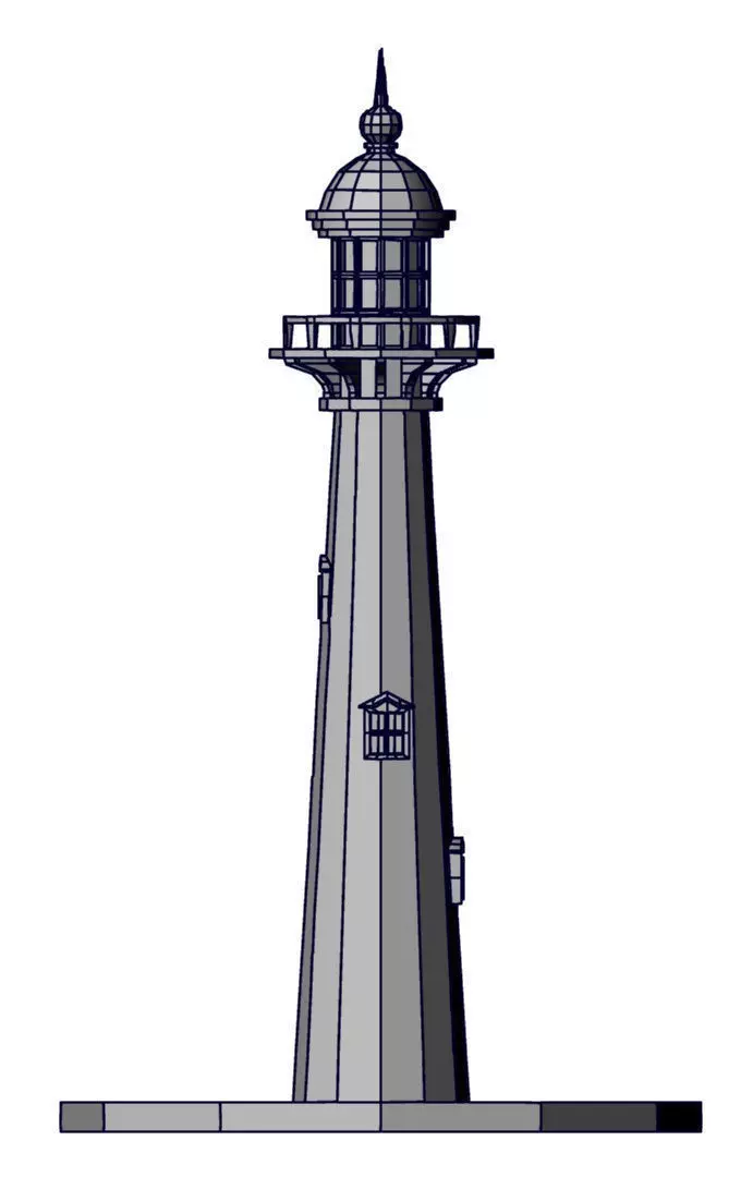 TOWER lighthouse icon design Low-poly 3D model_0